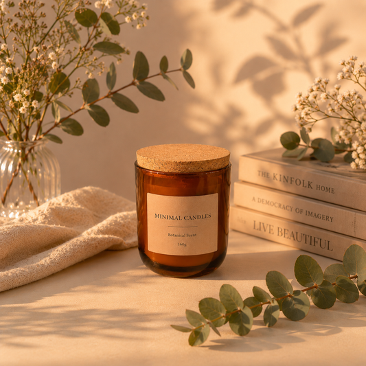 Custom wholesale soy candle - Amber glass 160gr