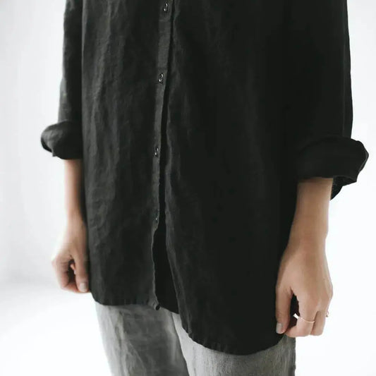 Black linen shirt by Seaside Tones Seaside Tones