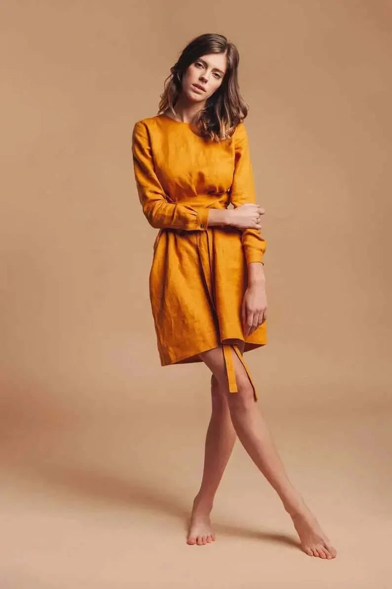 *SPECIAL SALE* Belted Linen Dresses By Nich Nich