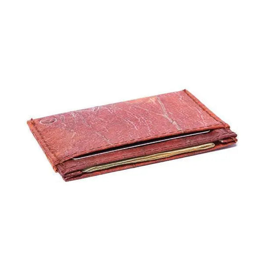 Brown vegan card holder made of leaves by Tree Tribe Tree Tribe