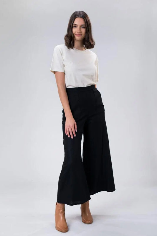 Jemima Pant In Black Linen by Wilga Clothing Wilga Clothing