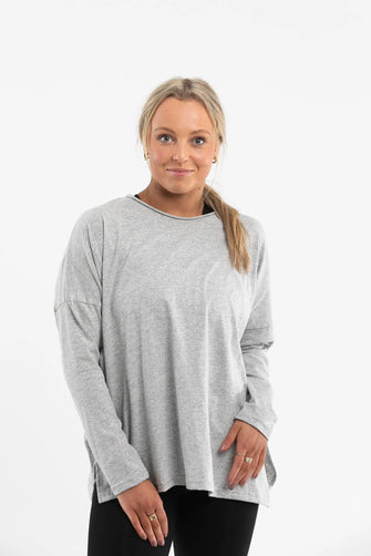 Luna Long Organic Sleeve Shirt | Grey Luna & Soul Active