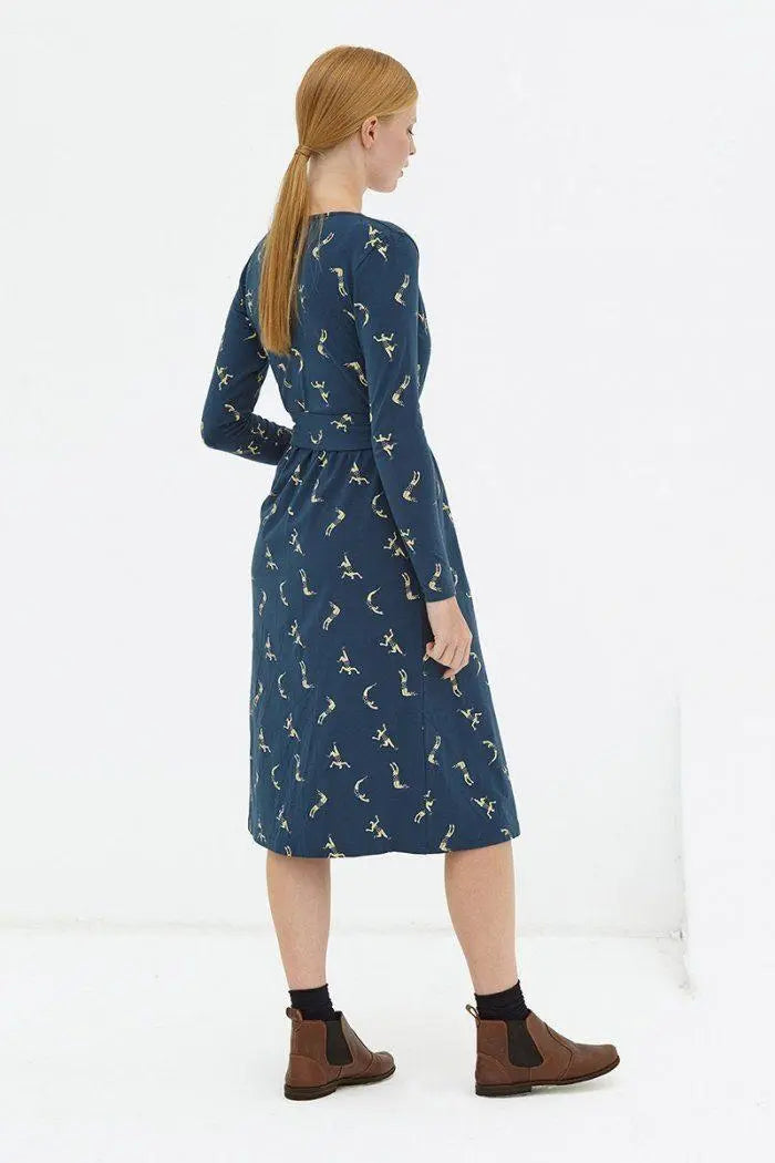 Organic Dress Navy Dafne Tiralahilacha