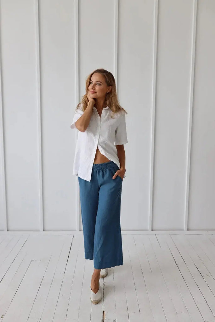 Linen Capri Pants - Cara