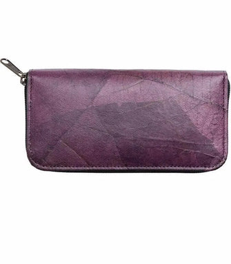 Purple long wallet made of leaves by Tree Tribe Tree Tribe