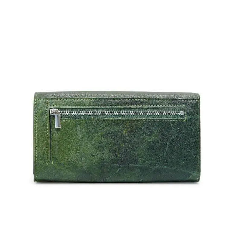 Vegan Leaf leather foldover wallet Thamon