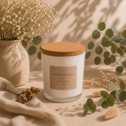 Custom wholesale soy candle - White glass 300gr