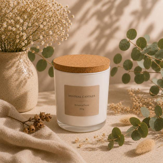 Custom wholesale soy candle - White glass 300gr