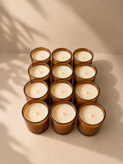Custom wholesale soy candle - Amber glass 160gr