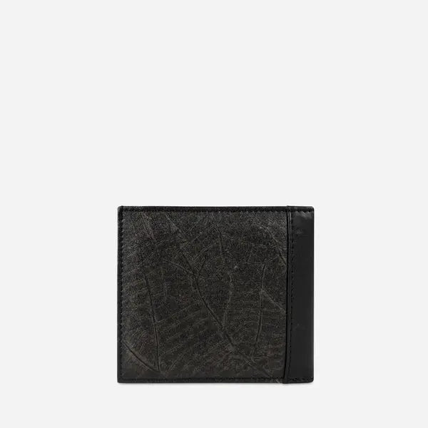 Black Leaf leather Bifold Wallet