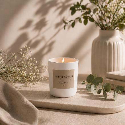 Custom wholesale soy candle - White glass 160gr