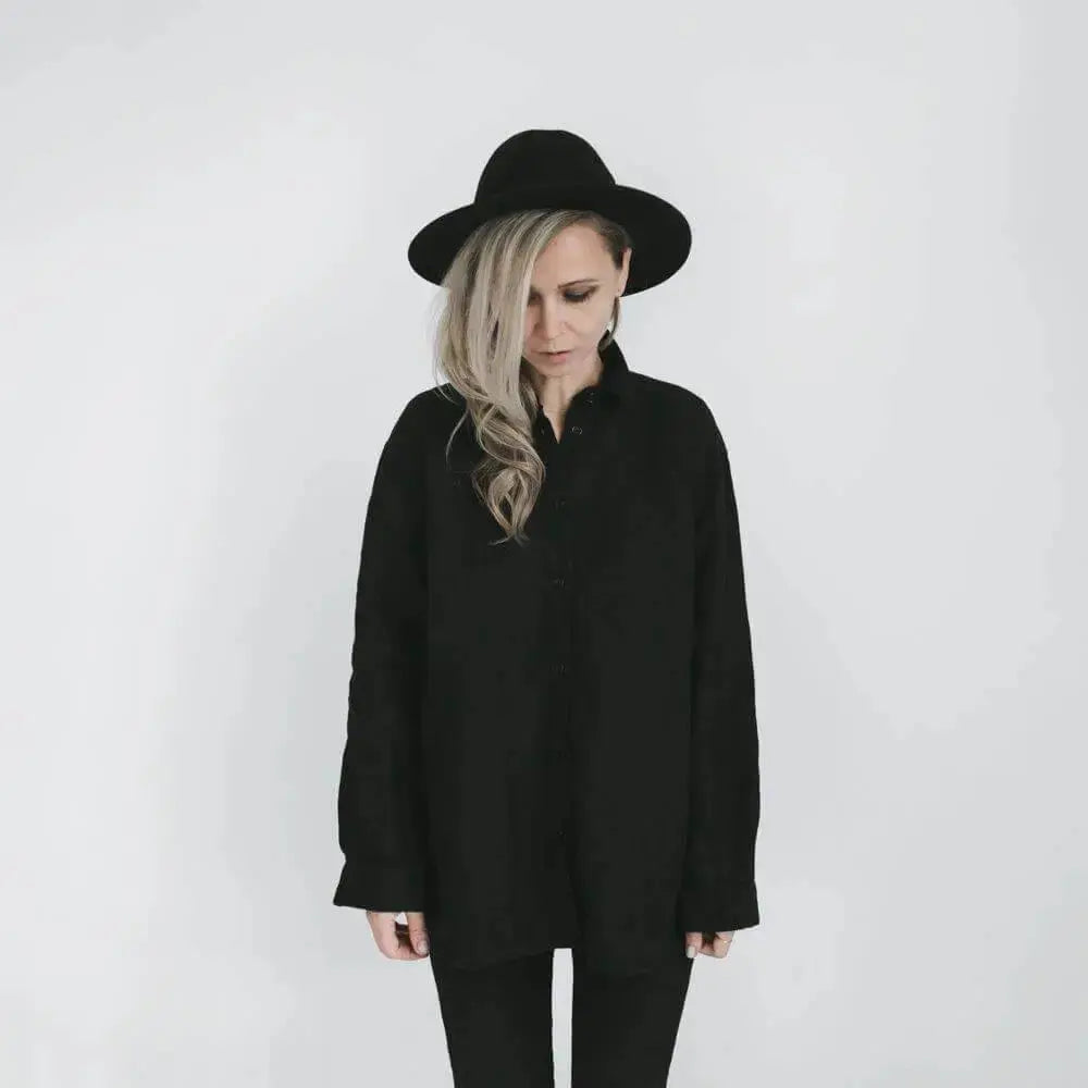 Black linen shirt by Seaside Tones Seaside Tones