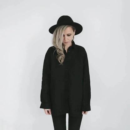 Black linen shirt by Seaside Tones Seaside Tones