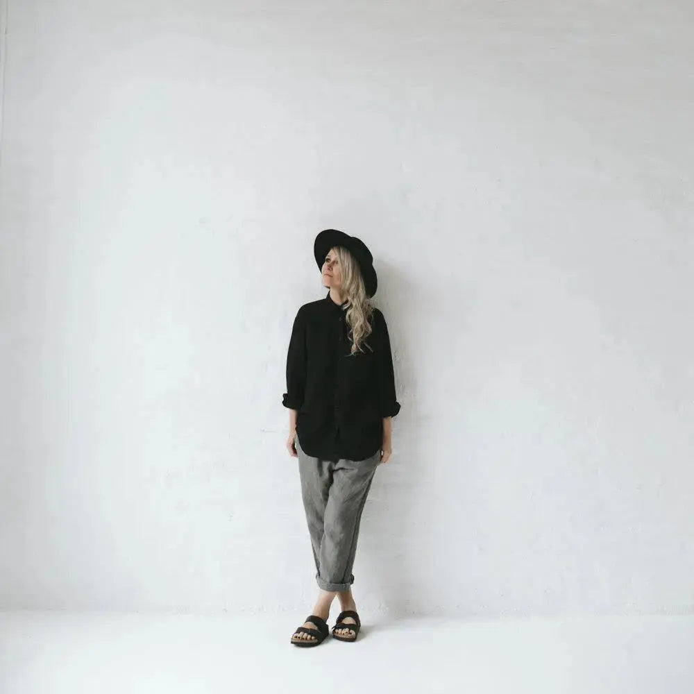 Black linen shirt by Seaside Tones Seaside Tones