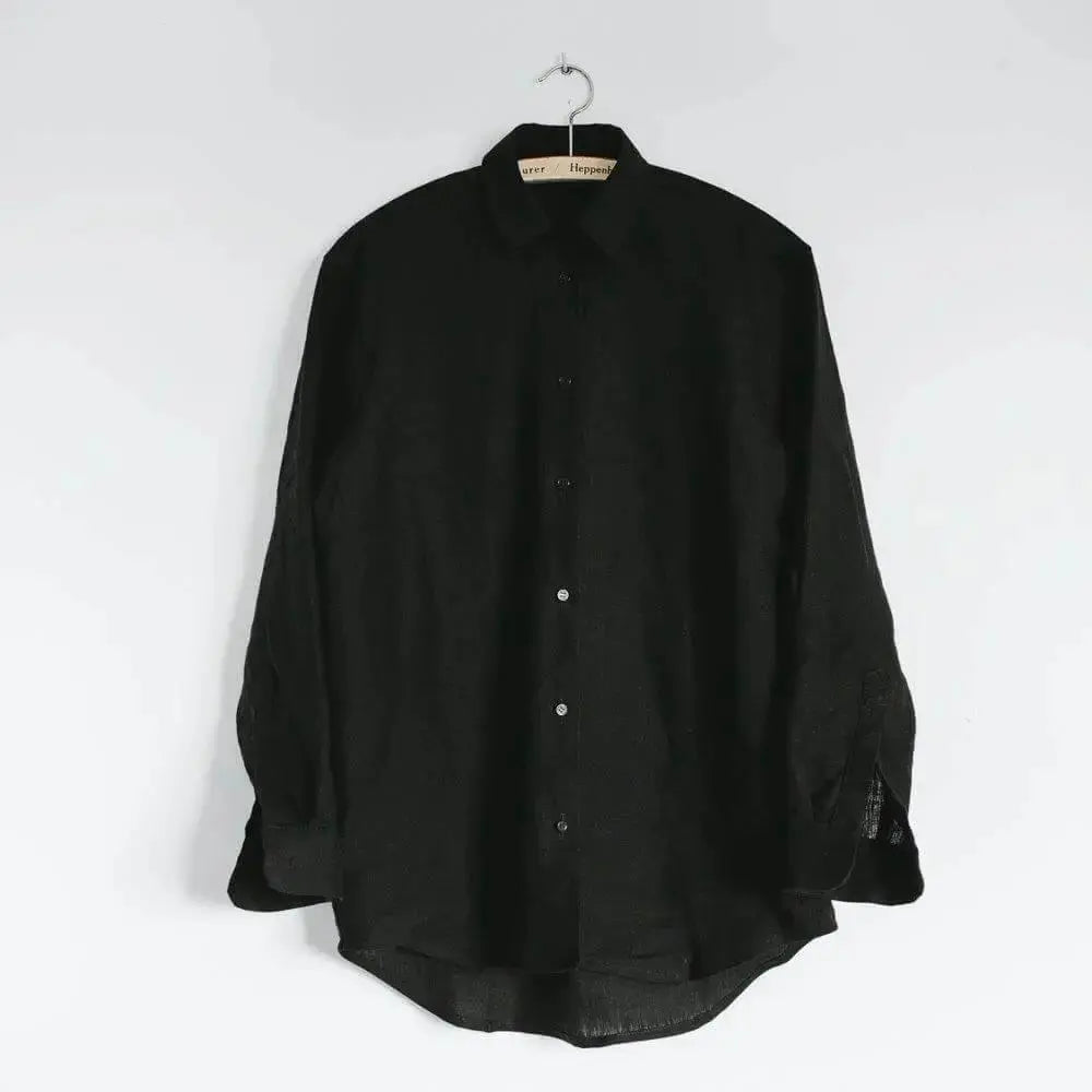 Black linen shirt by Seaside Tones Seaside Tones