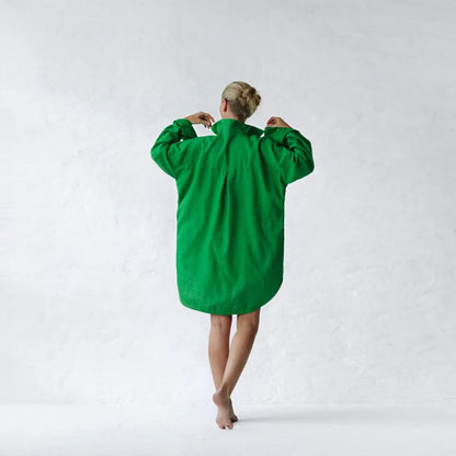 Green linen shirt supersize with pockets by Seaside Tones Seaside Tones