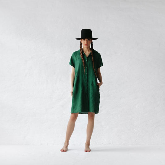 Jovi linen dress in green by Seaside Tones Seaside Tones