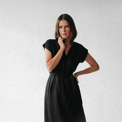 Linen dress Ayu black by Seaside Tones Seaside Tones
