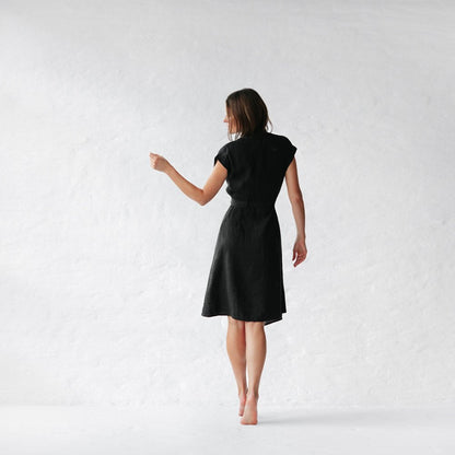 Linen dress Ayu black by Seaside Tones Seaside Tones