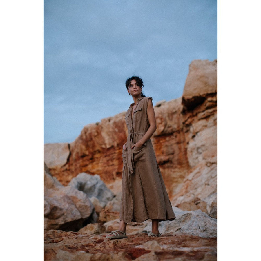 Linen dress kiodo beige by Seaside Tones XS/S Linen dress kiodo beige by Seaside Tones XS/S