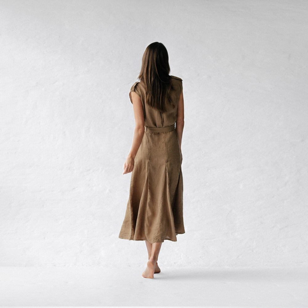 Linen dress kiodo beige by Seaside Tones Seaside Tones