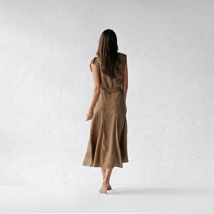 Linen dress kiodo beige by Seaside Tones Seaside Tones