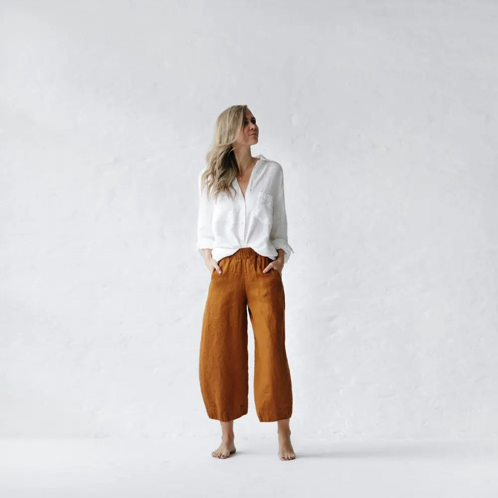 Linen mustard pants Uma by Seaside Tones Seaside Tones