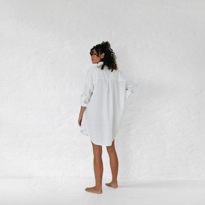Linen supersize shirt in white by Seaside Tones Seaside Tones