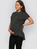 Maternity relaxed tee in charcoal by úton Seaside Tones