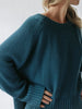 Recycled cotton boatneck sweater in blue by Seaside Tones Seaside Tones