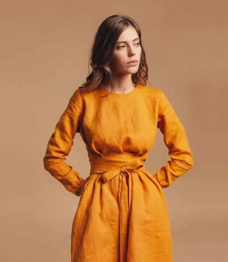 *SPECIAL SALE* Belted Linen Dresses By Nich Nich