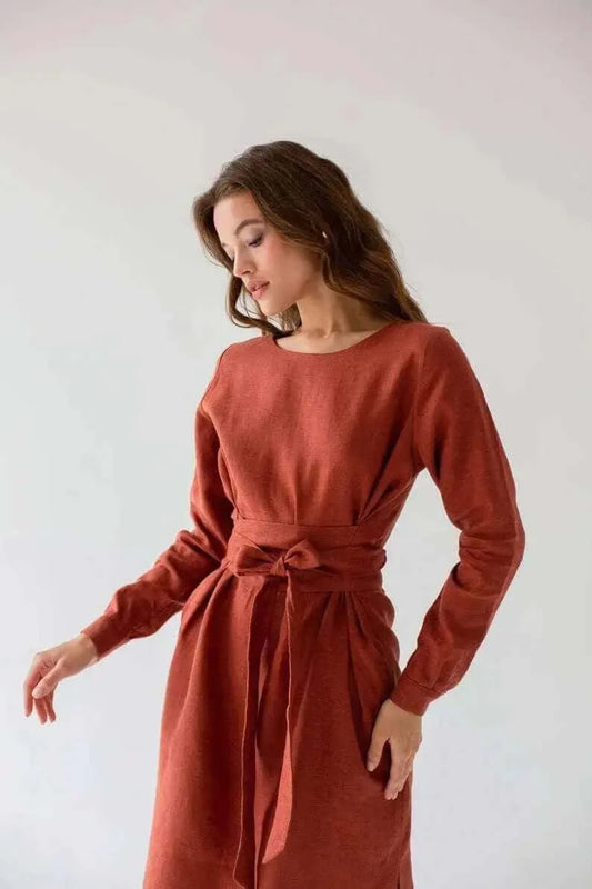 *SPECIAL SALE* Belted Linen Dresses By Nich Nich