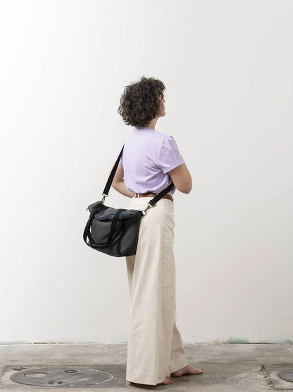 Upcycled Vegan Bag With Zip - Roses Numon