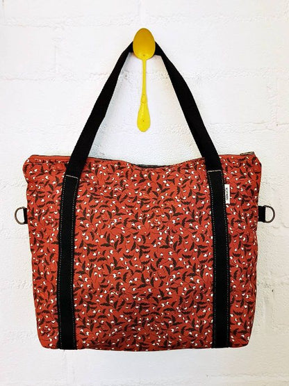 Upcycled Vegan Bag With Zip - Roses Numon