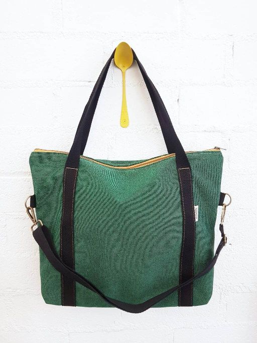 Upcycled Vegan Bag With Zip - Roses Numon