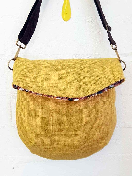 Upcycled vegan messenger bag - Stone Numon