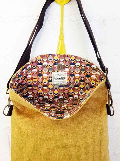 Upcycled vegan messenger bag - Stone Numon