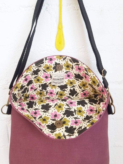 Upcycled vegan messenger bag - Stone Numon