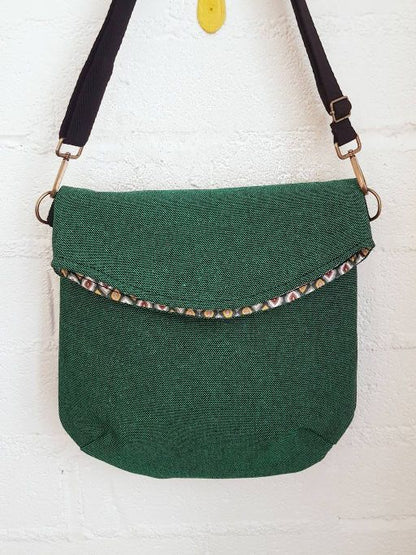 Upcycled vegan messenger bag - Stone Numon