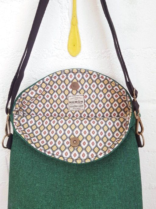 Upcycled vegan messenger bag - Stone Numon