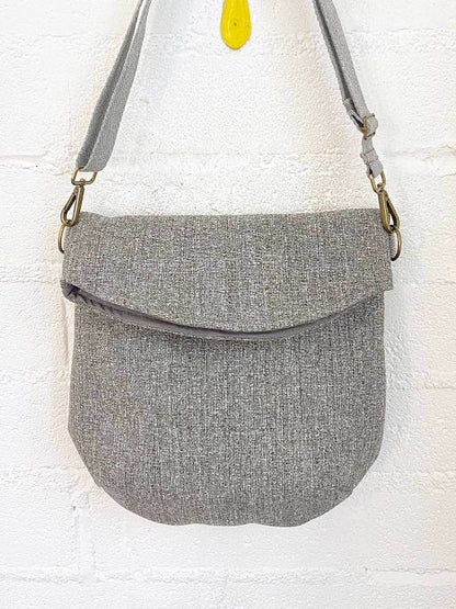 Upcycled vegan messenger bag - Stone Numon