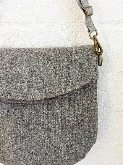 Upcycled vegan messenger bag - Stone Numon