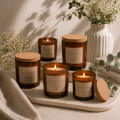 Custom wholesale soy candle - Amber glass 160gr