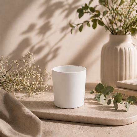 Custom wholesale soy candle - White glass 160gr