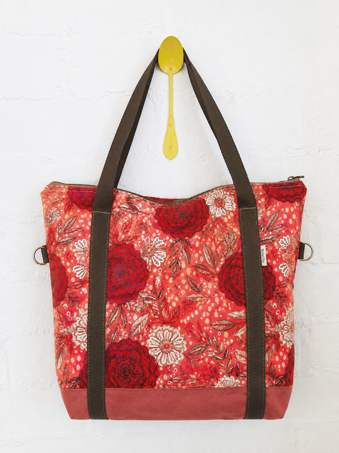 Upcycled Vegan Bag By Numon In Red Roses