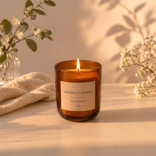 Custom wholesale soy candle - Amber glass 160gr