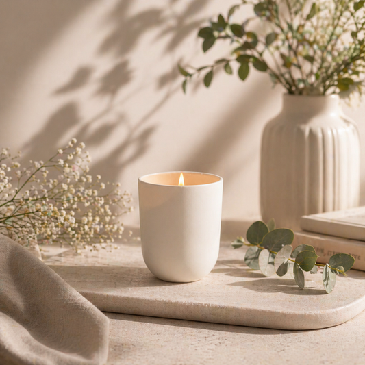 Custom wholesale soy candle - White glass 160gr