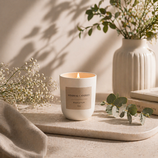 Custom wholesale soy candle - White glass 160gr