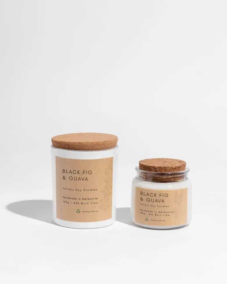 Black fig & guava soy candle Velvety Soy Candles