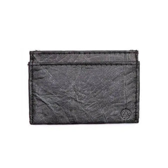 Black vegan card holder made of leaves by Tree Tribe Tree Tribe